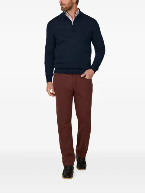 Boggi Milano roll neck jumper quarter-zip superfine merino wool