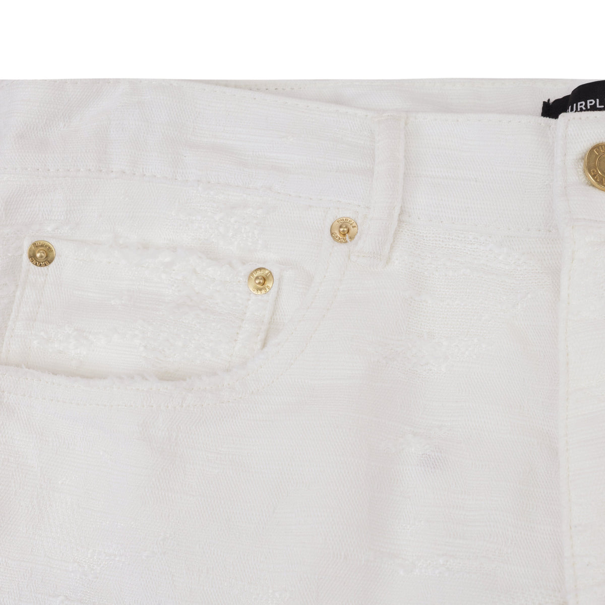 Off White Jacquard Straight Fit Jeans