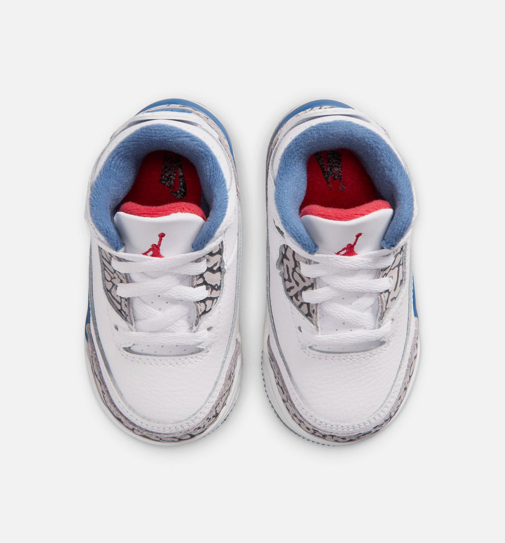 Air Jordan 3 Retro OG True Blue – Infant & Toddler Lifestyle Shoe | White/Fire Red/True Blue