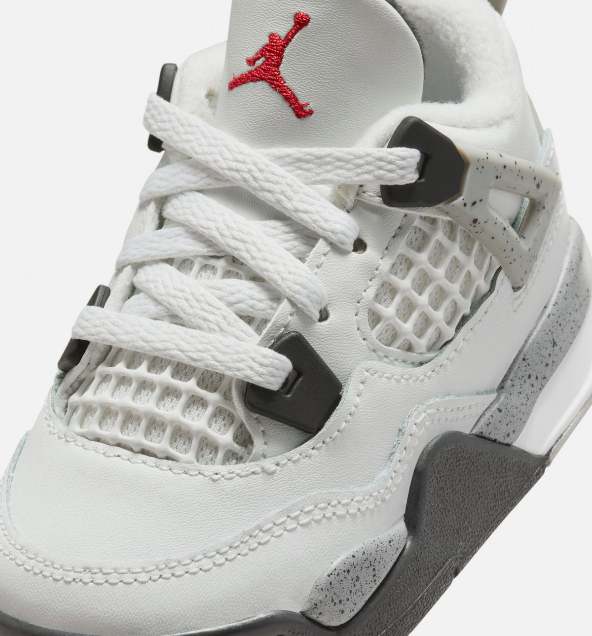 Air Jordan 4 Retro White Cement Baby & Toddler Sneakers - Summit White / Fire Red / Cement Grey / Black