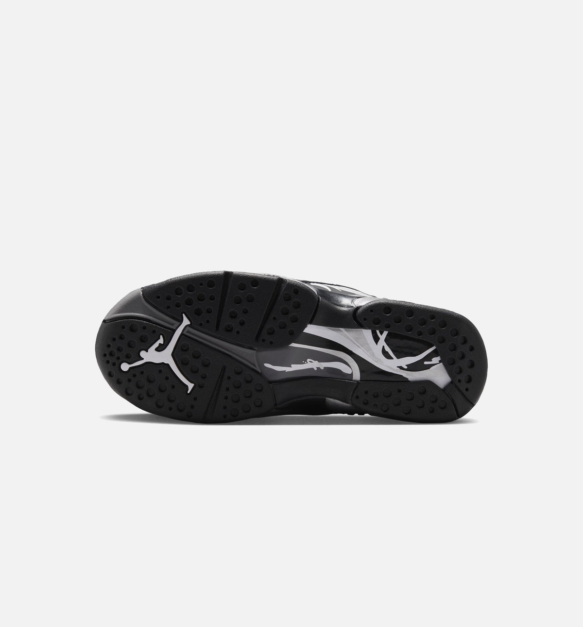 Air Jordan 8 Retro Chrome Black And Light Graphite Grade School Lifestyle Shoes - Black/White/Light Graphite