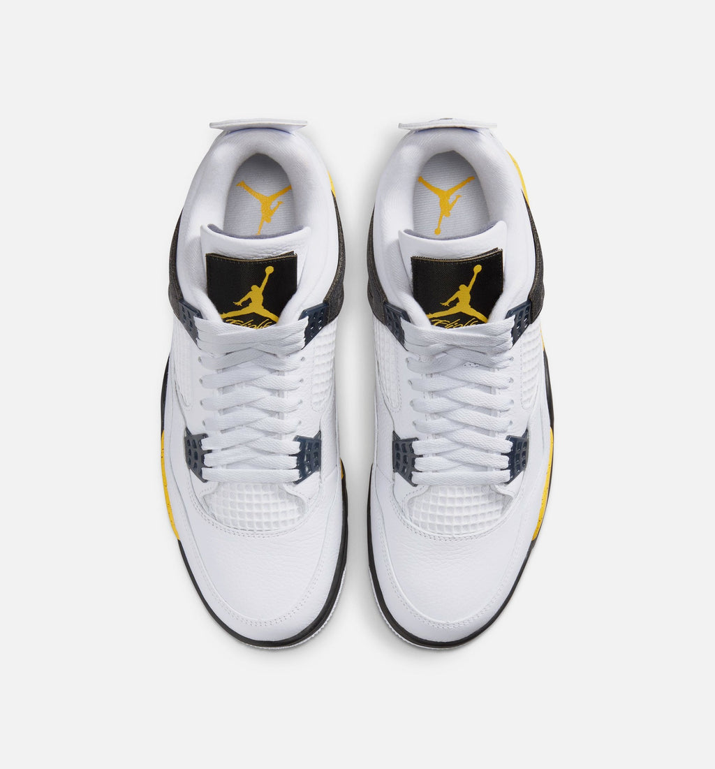 Air Jordan 4 Retro Rare Air Tour Yellow Men's Lifestyle Shoes - White / Dark Blue Grey / Black / Tour Yellow