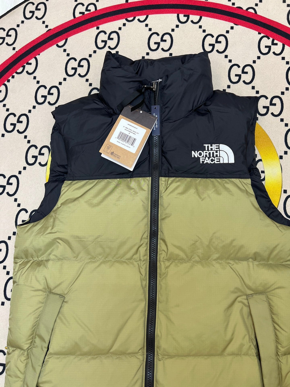 The North Face Olive/Black 1996 Retro Nuptse Down Vest