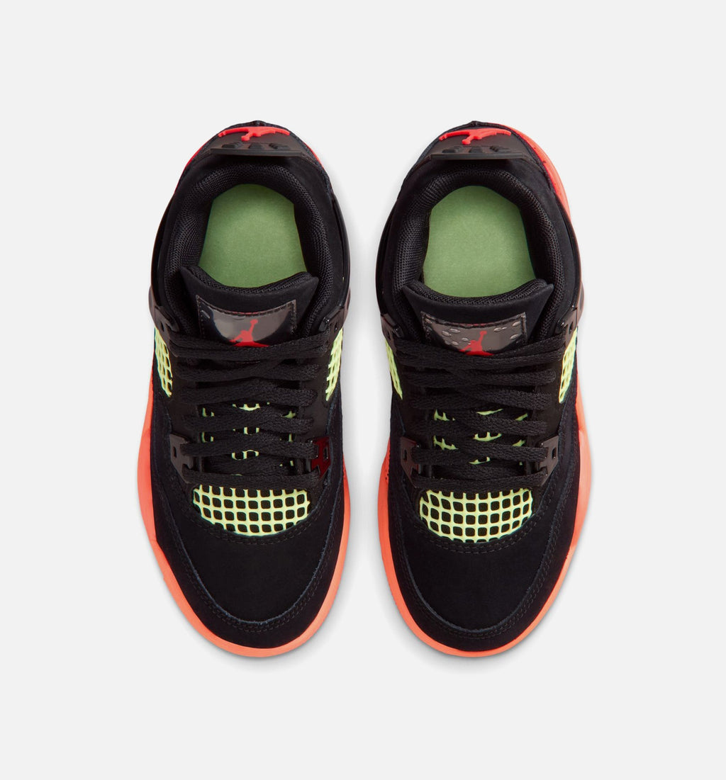 Air Jordan 4 Retro Black Infrared 23 Preschool Sneakers - Black / Infrared 23 / Bright Mango