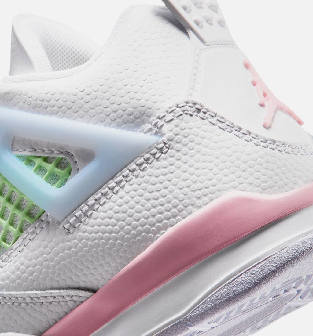 Air Jordan 4 Retro Medium Soft Pink – Preschool Lifestyle Shoe in White/Medium Soft Pink/Half Blue