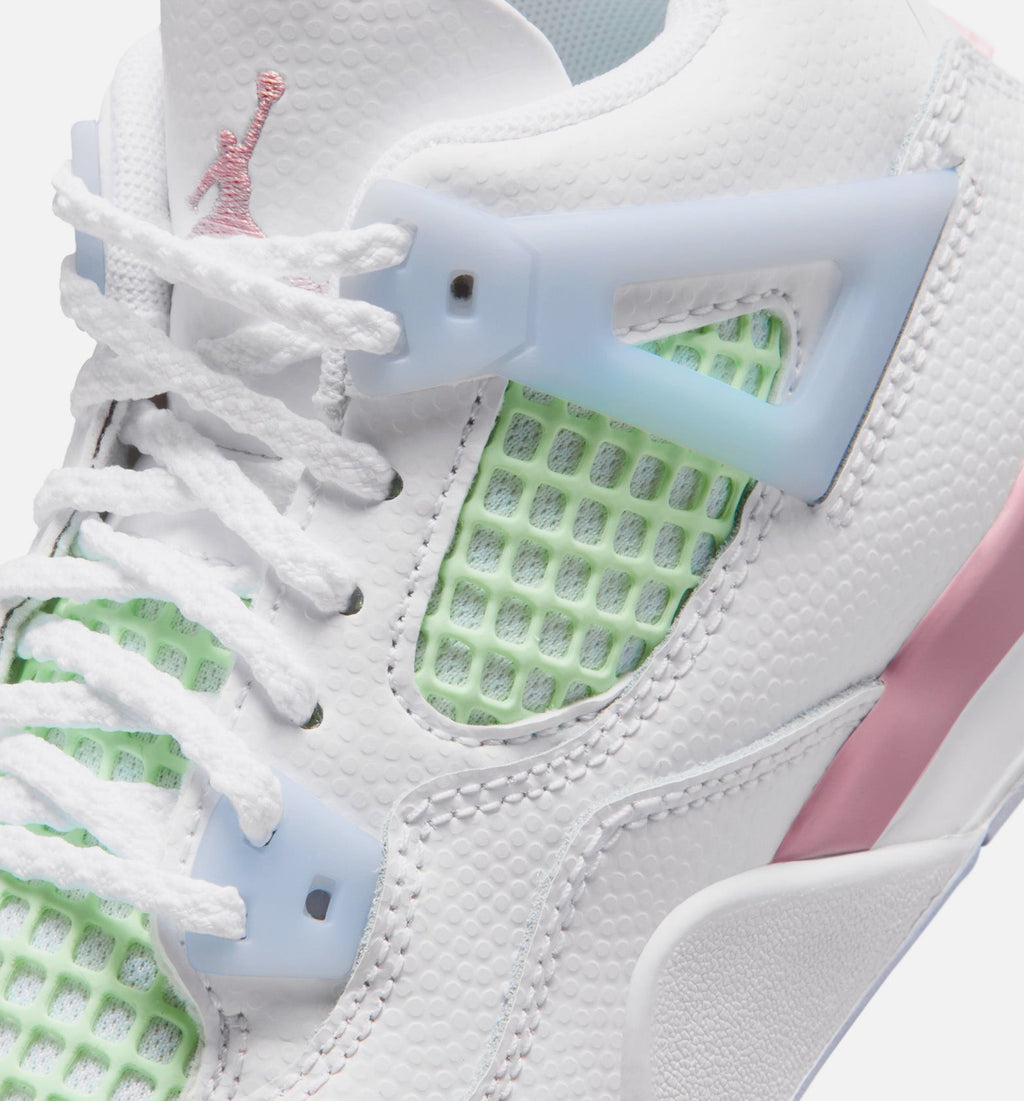 Air Jordan 4 Retro Medium Soft Pink – Preschool Lifestyle Shoe in White/Medium Soft Pink/Half Blue