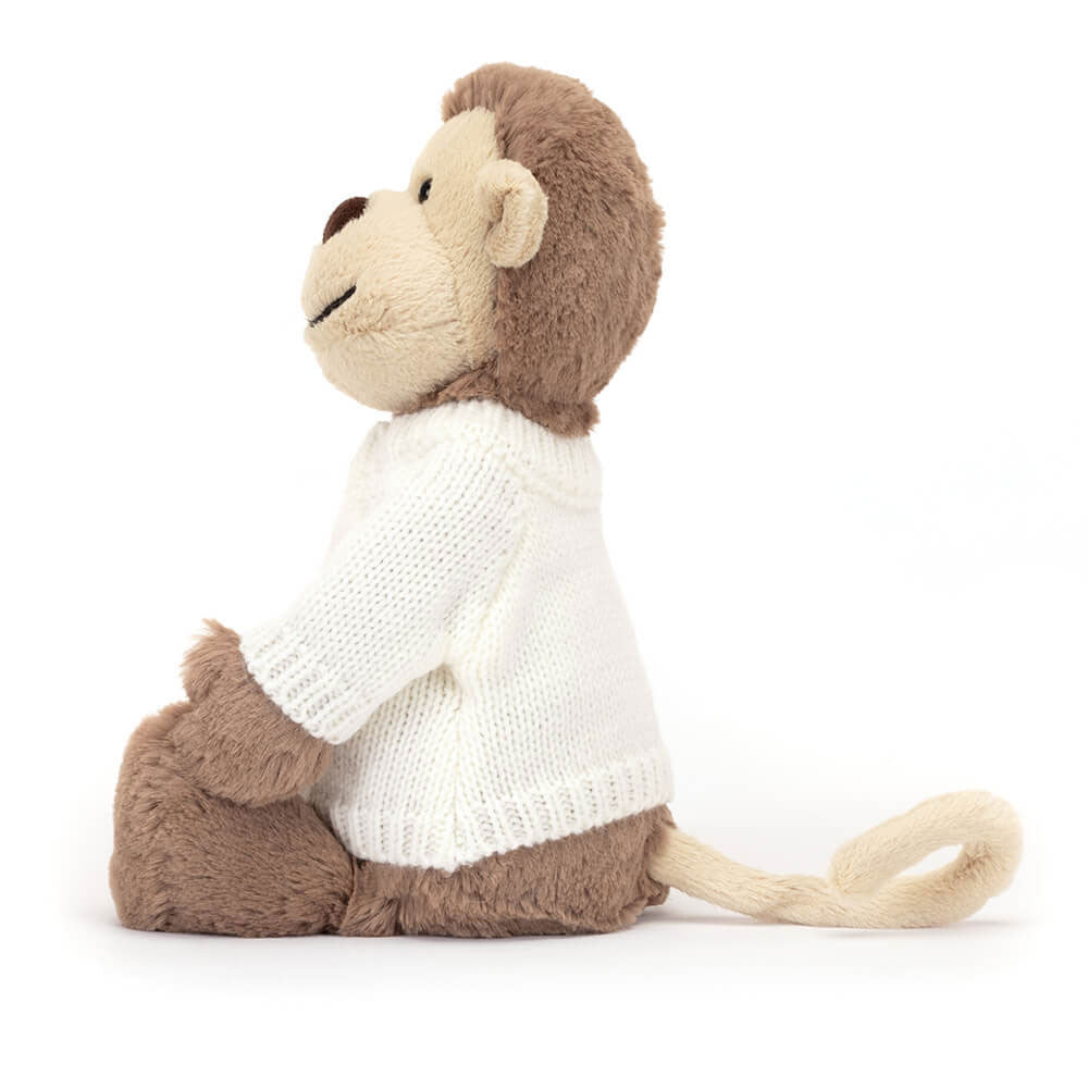 Bashful Monkey with Personalized Cream Jumper