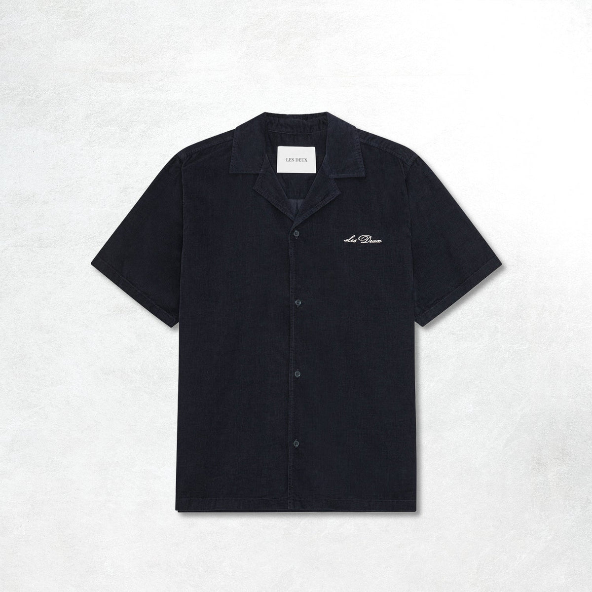 Les Deux Signature Mini Cord Ss Shirt: Dark Blue Night