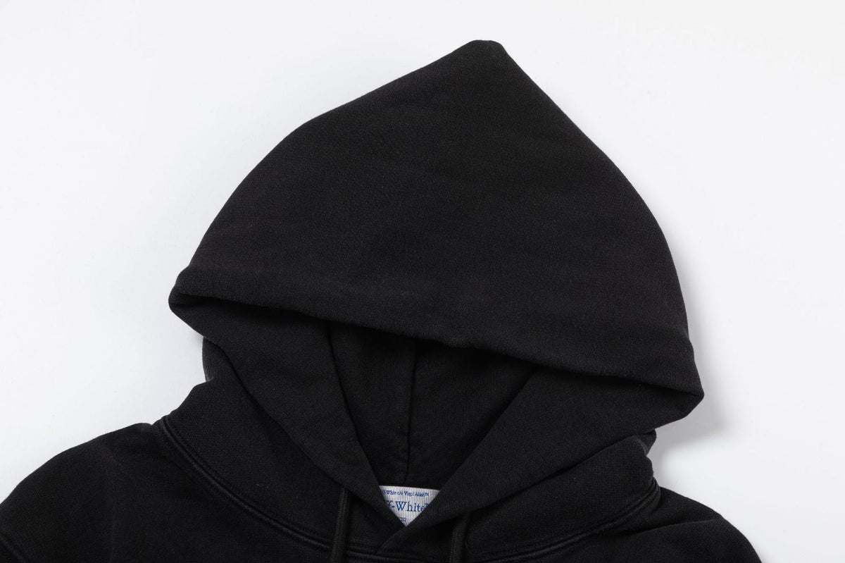Off-White Black and White Figure Painting Graphic Hoodie