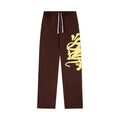 Syna world Drill Graffiti Logo Brown Wide Leg Sweatpants