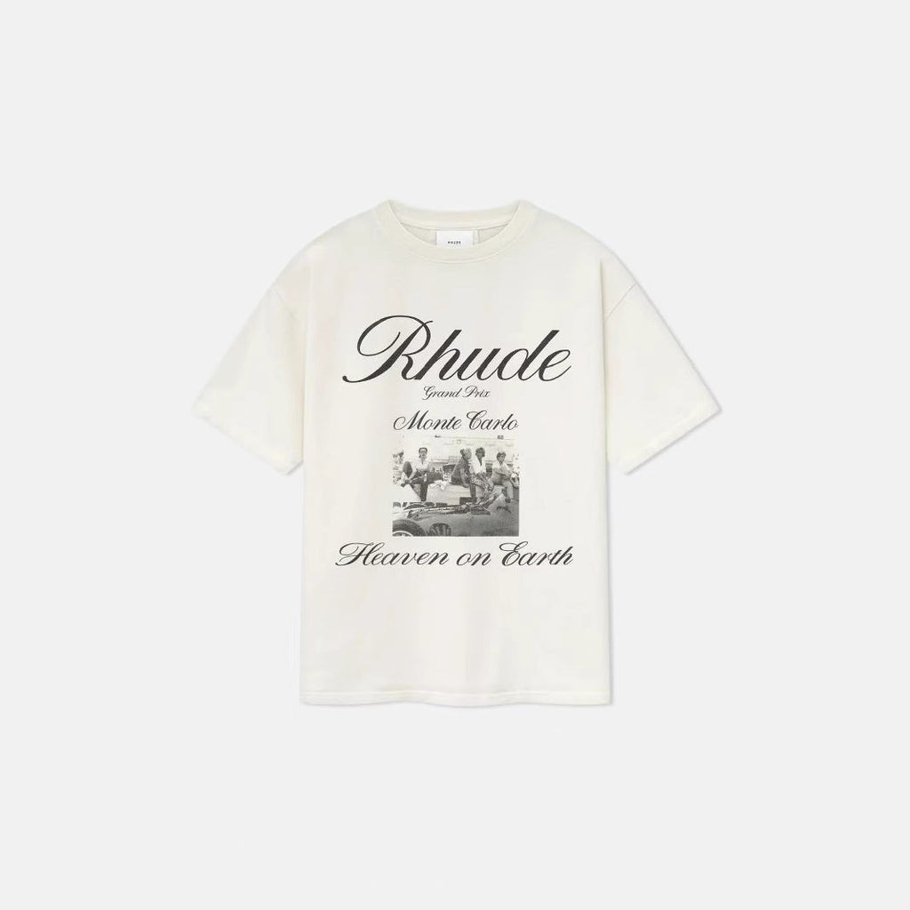 Rhude Vintage Sunset Coconut Tree Graphic Oversized Tee Streetwear