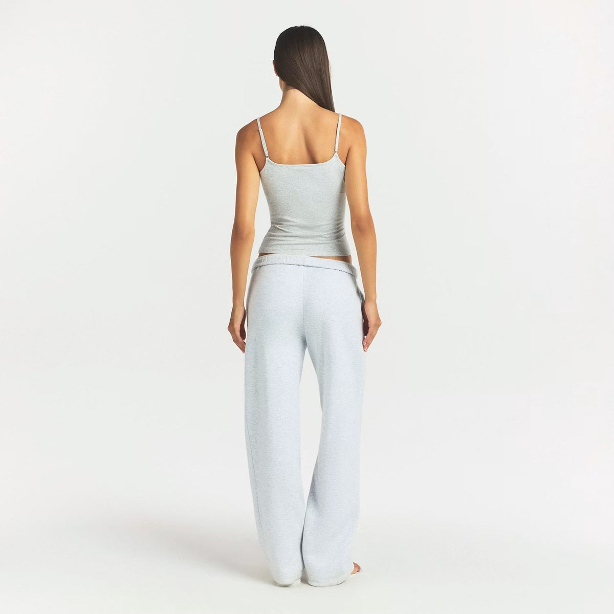 SKIMS Cotton Fleece Classic Straight Leg Pant Light Heather Grey