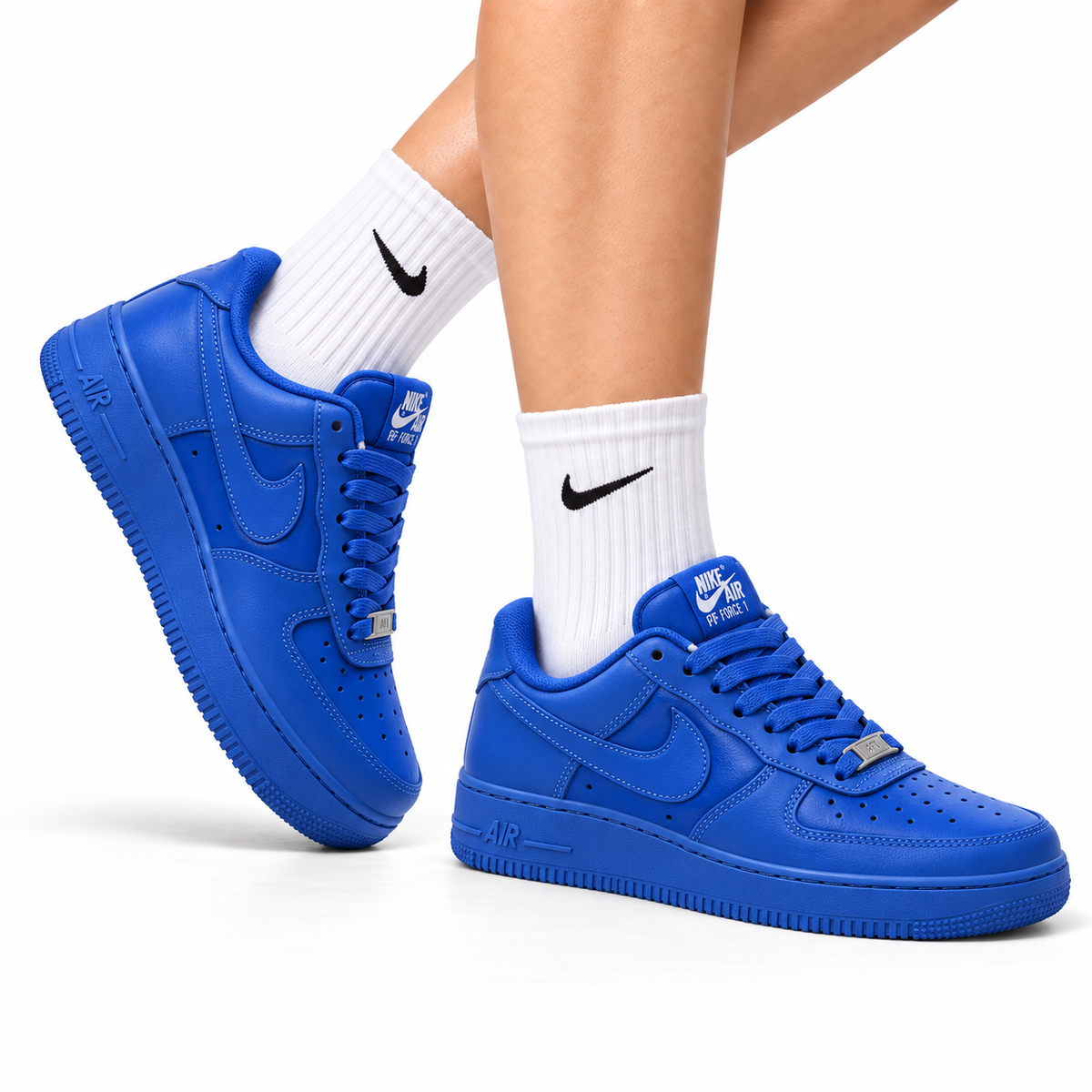 Nike Air Force 1 Low Royal Blue Tonal Unisex Sneakers Style 01