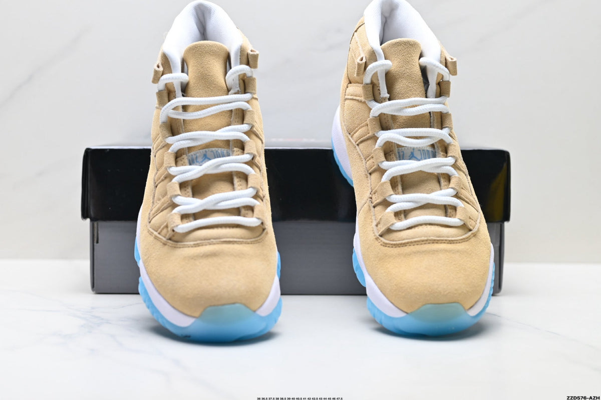 Air Jordan 11 Retro Tan and University Blue Unisex Sneakers Style 08