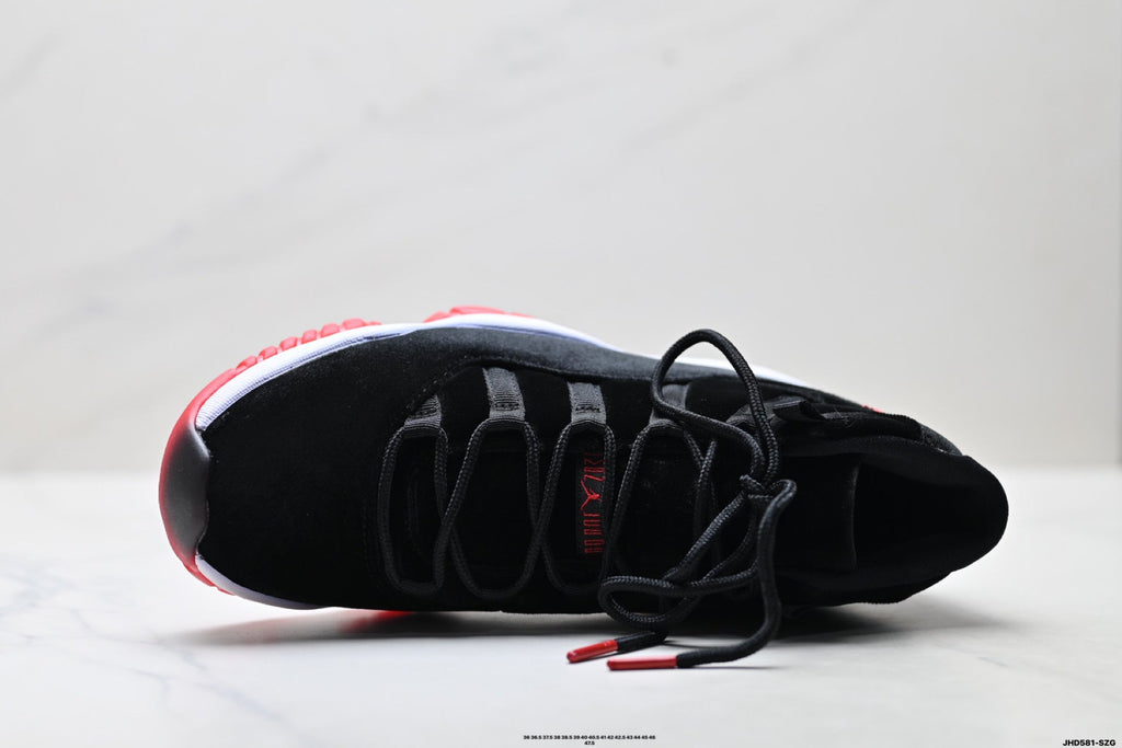Air Jordan 11 Retro Black and Red Unisex Sneakers Style 20
