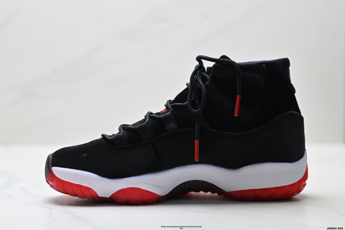 Air Jordan 11 Retro Black and Red Unisex Sneakers Style 20