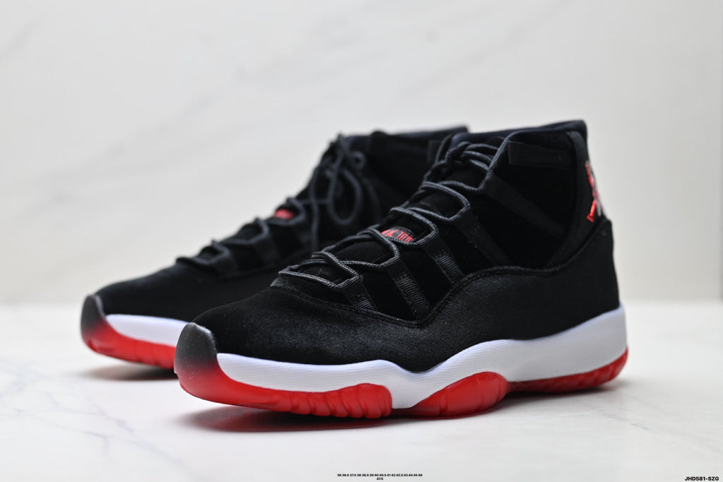 Air Jordan 11 Retro Black and Red Unisex Sneakers Style 20