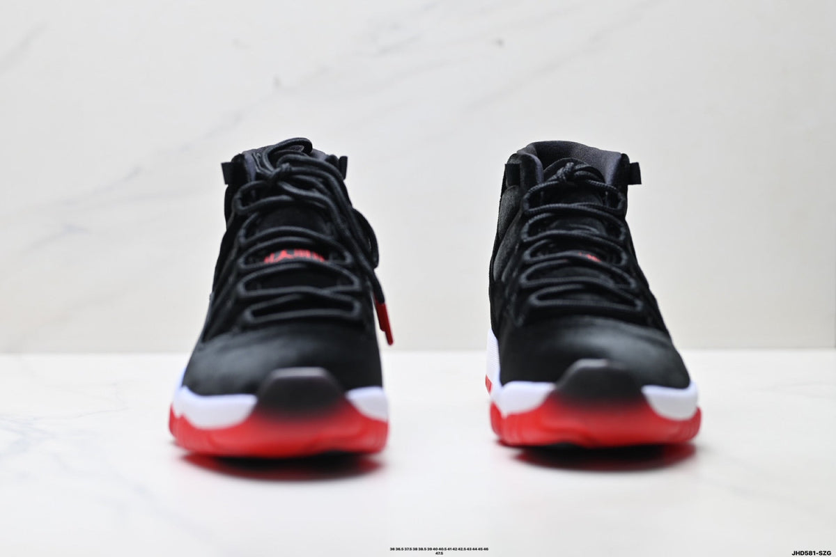 Air Jordan 11 Retro Black and Red Unisex Sneakers Style 20
