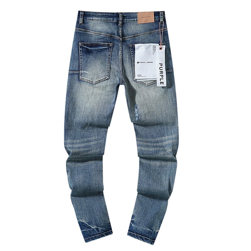 Purple Brand Washed Distressed Blue Jeans