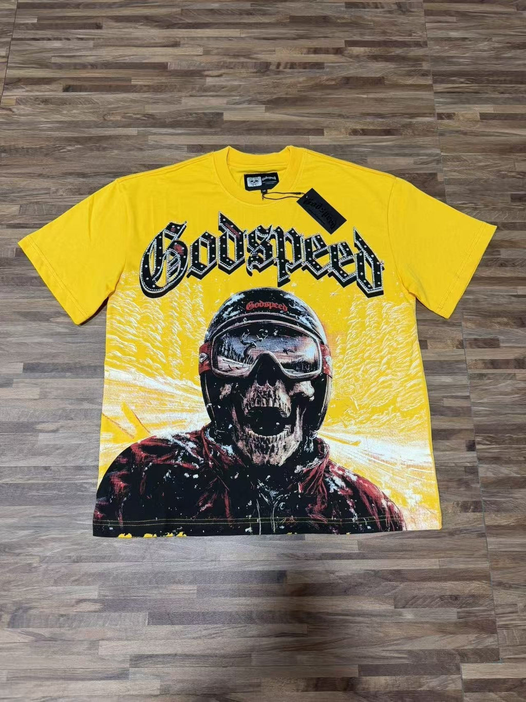 Godspeed Motorcycle Skull Graphic Short-Sleeve T-Shirt