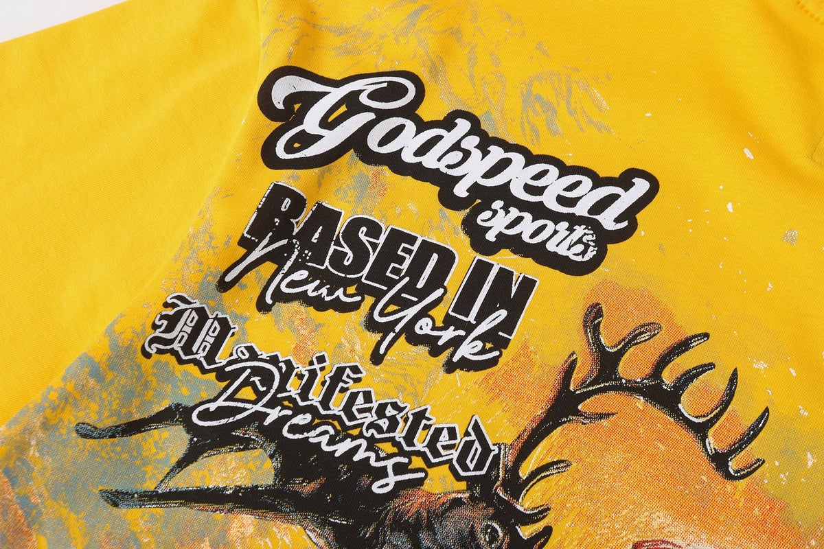 Godspeed Motorcycle Skull Graphic Short-Sleeve T-Shirt