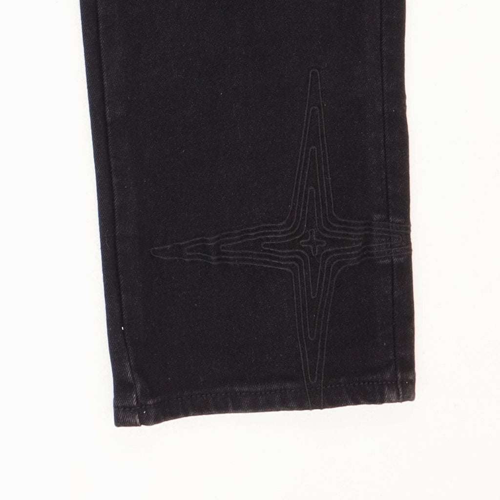Purple Brand Star Embroidered Washed Jeans