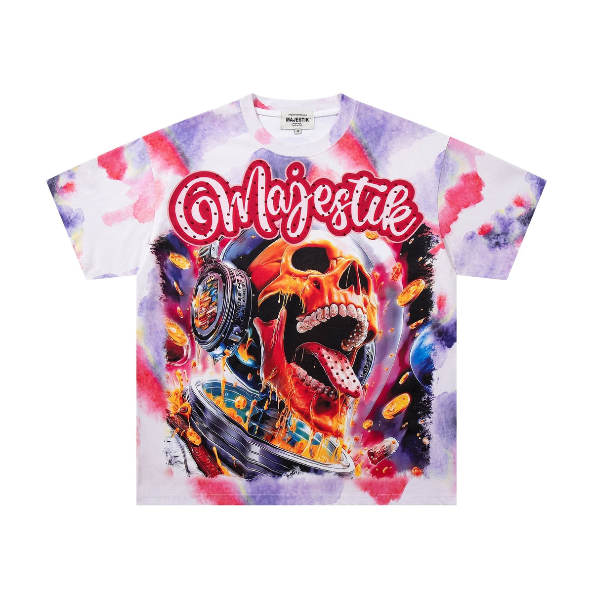MAJESTIK Watercolor Tie-Dye Graphic T-Shirt