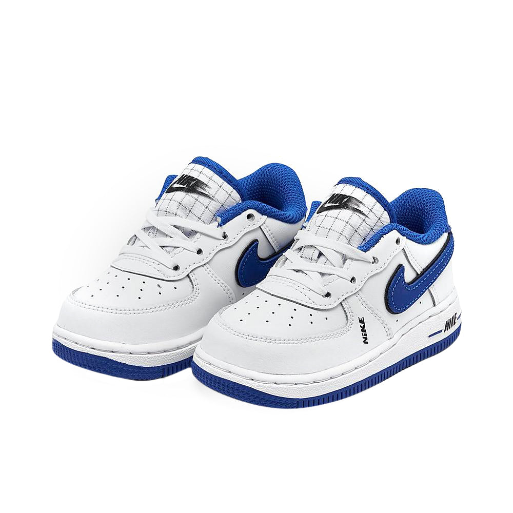 Toddler's Nike Force 1 LV8 White/White-Black-Game Royal (DO3808 100)