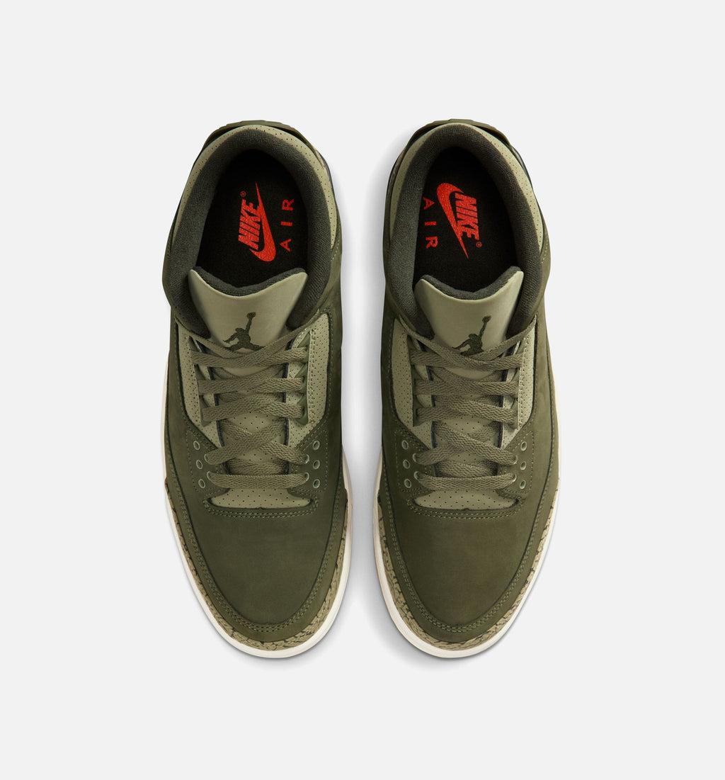 Air Jordan 3 Retro Medium Olive – Men's Lifestyle Shoe in Medium Olive/Sequoia/Neutral Olive/Sail/Total Crimson
