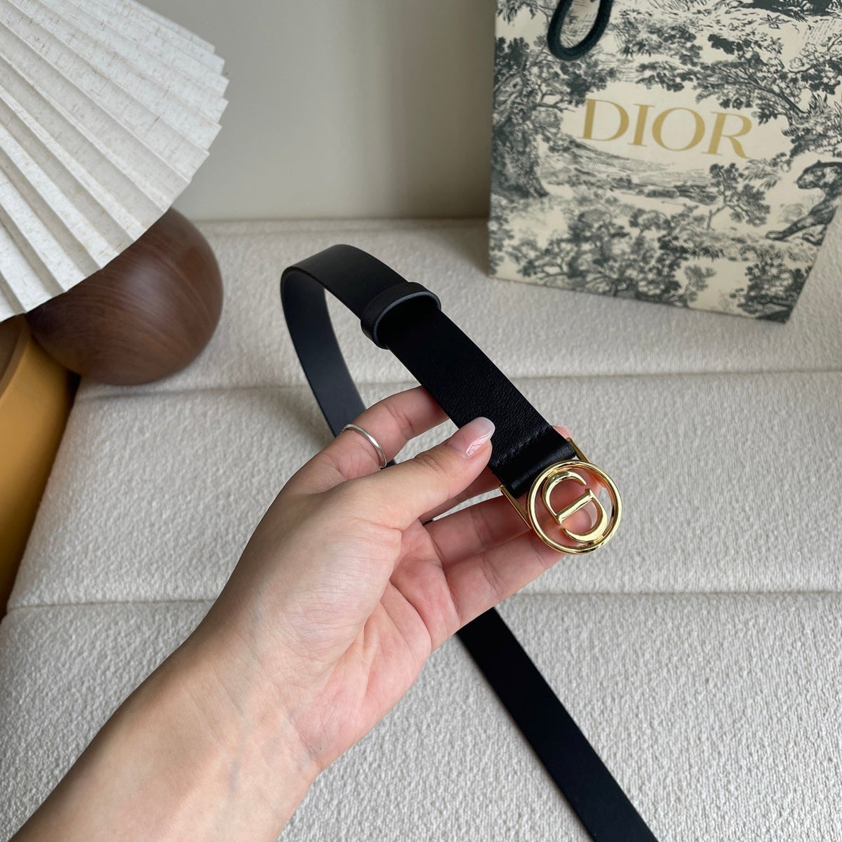 DIOR 25S BELT 25 MM IN BLACK CALFSKIN 572165
