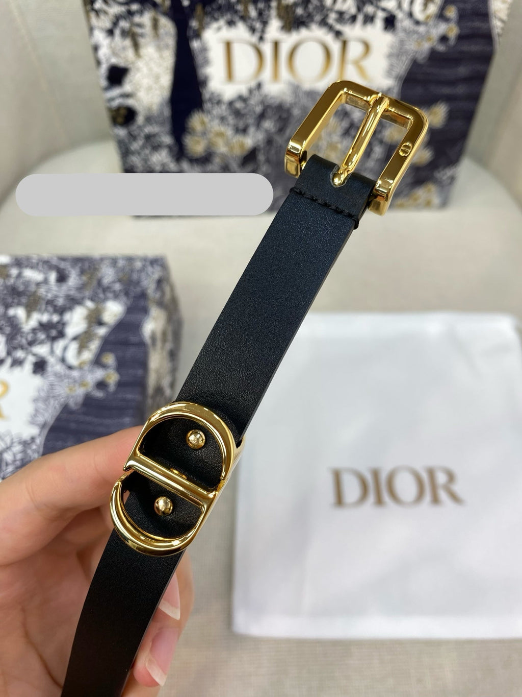 DIOR 25S BELT 15 MM IN BLACK CALFSKIN 559726