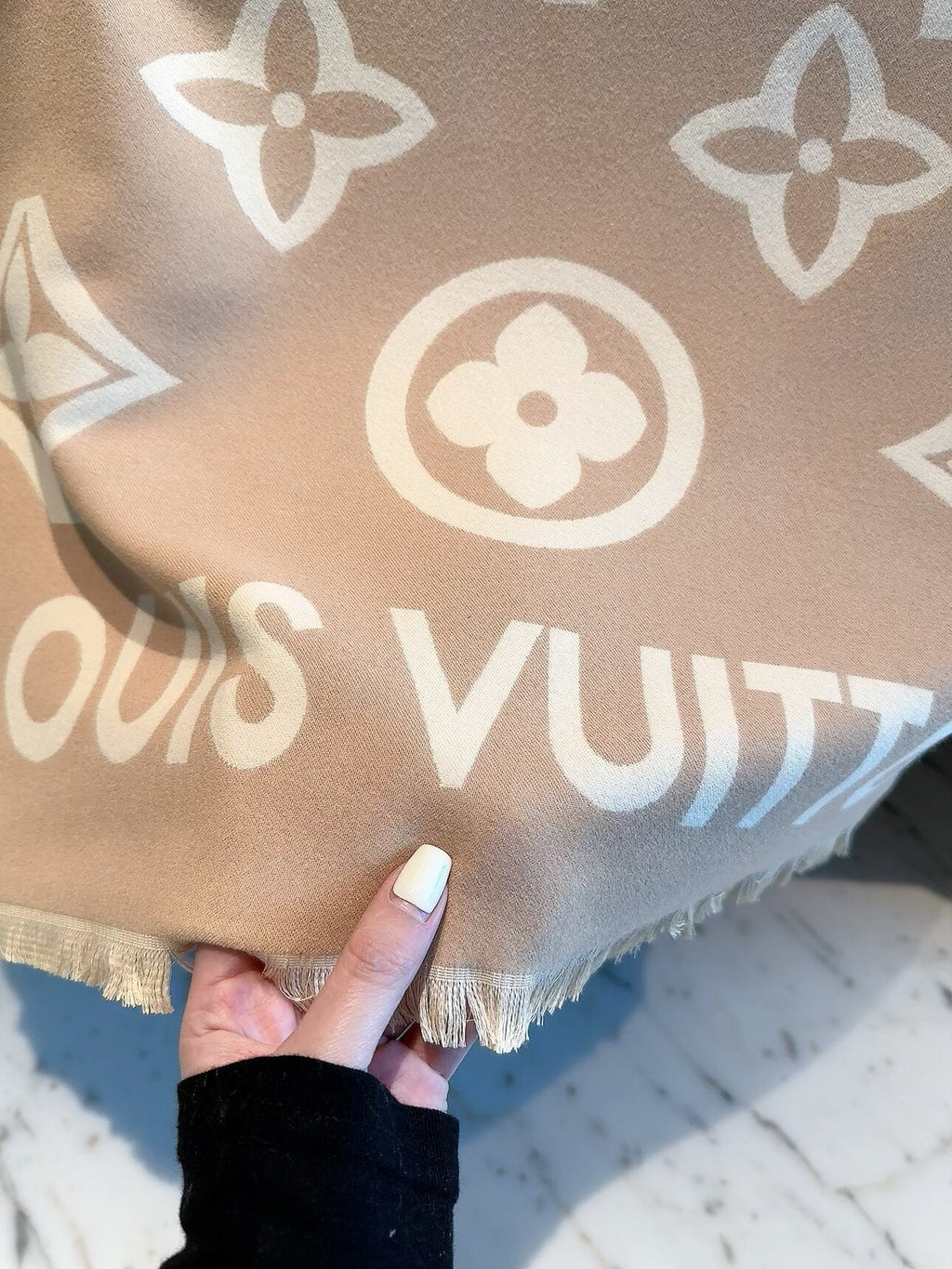 Louis Vuitton Style Oversized Monogram Scarf