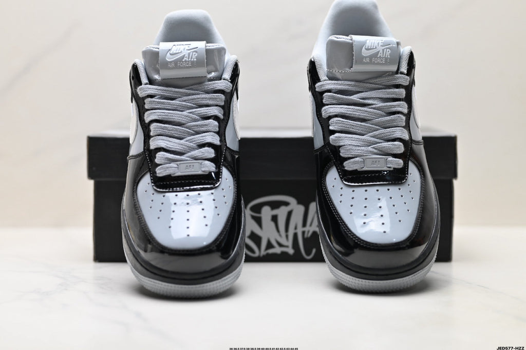 Nike Air Force 1 Low Black White Gray Unisex Sneakers Style 25