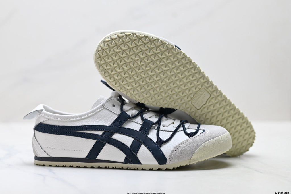 Onitsuka Tiger Retro Low Top White Navy Rope Lace Unisex Shoes Style 13