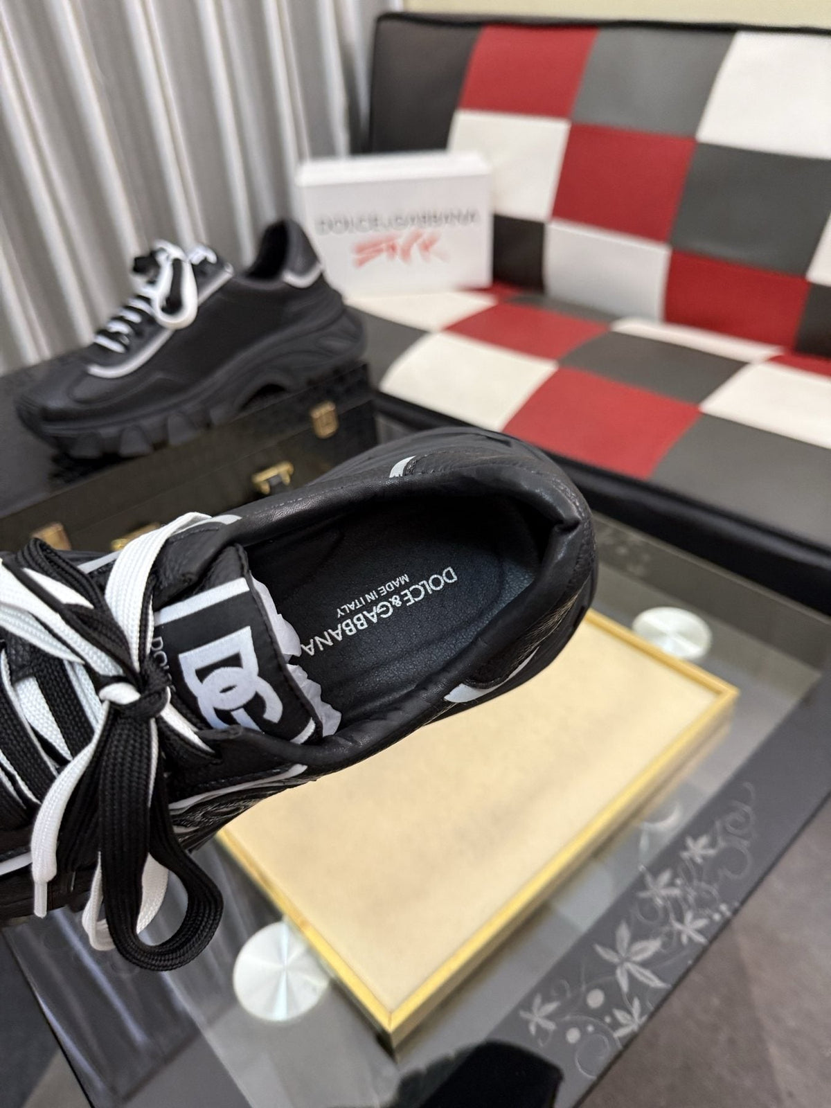 Dolce & Gabbana Black Accent Low-Top Sneakers
