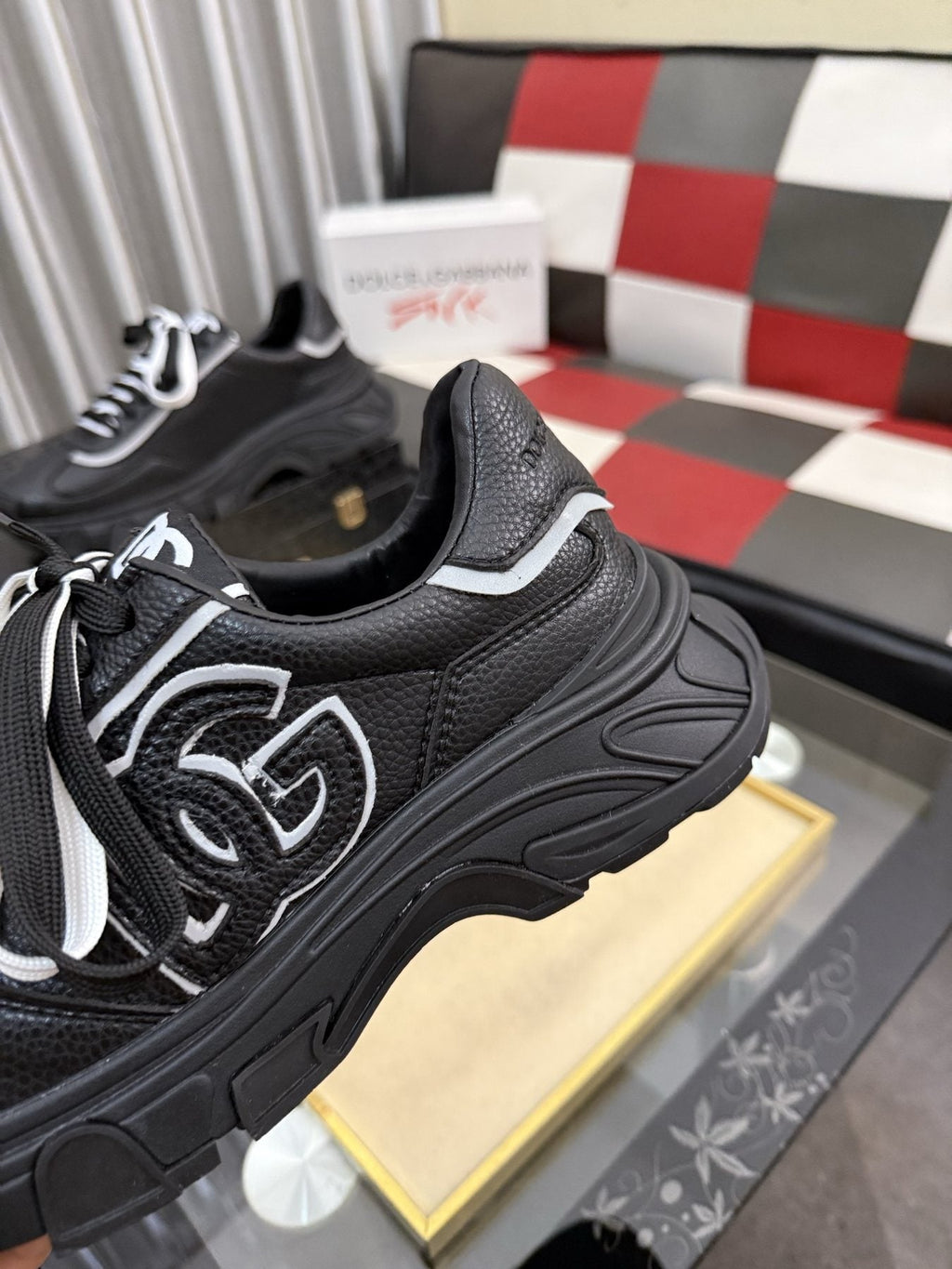 Dolce & Gabbana Black Accent Low-Top Sneakers