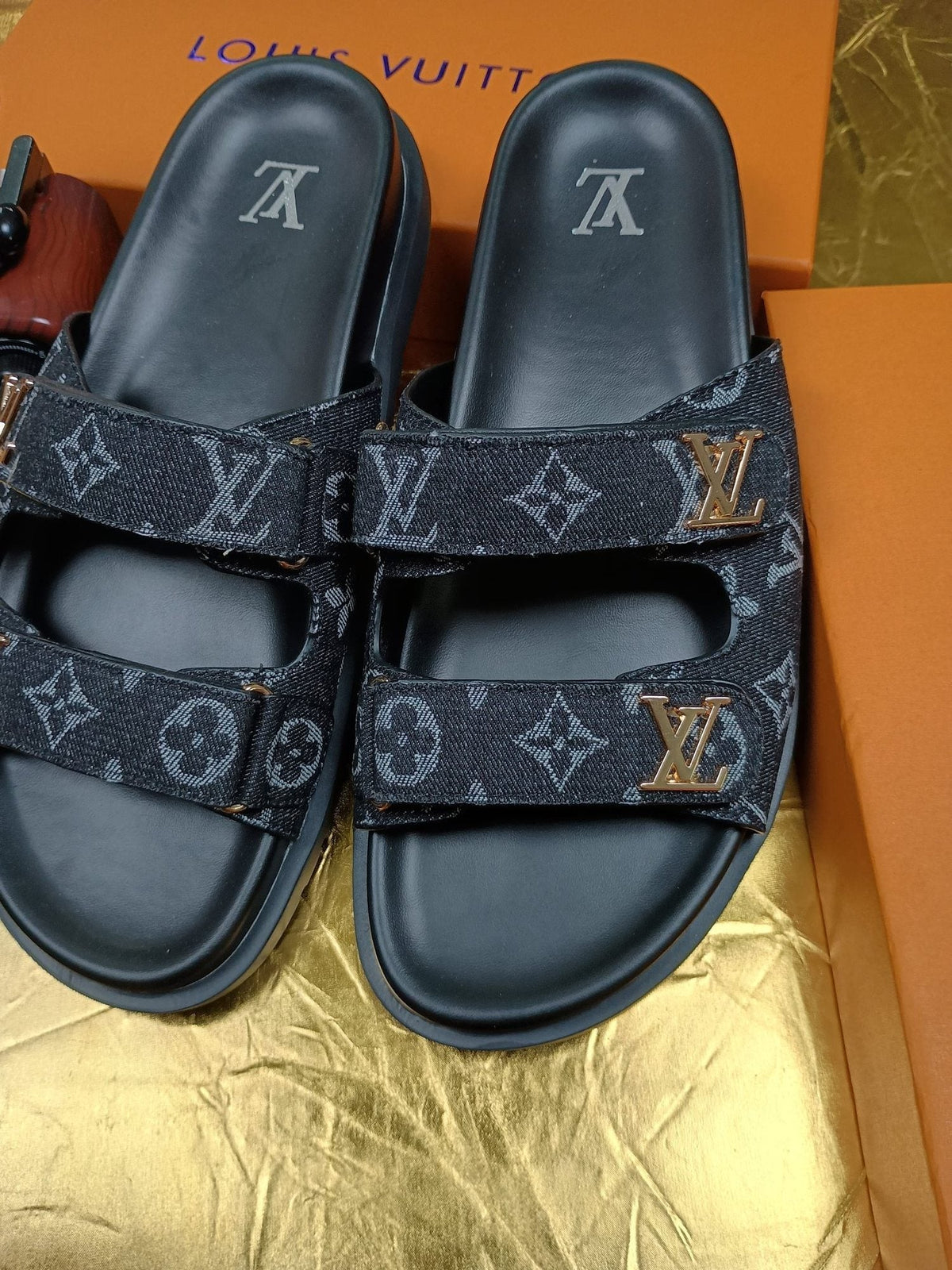 Louis Vuitton Double-Strap Slide Sandals