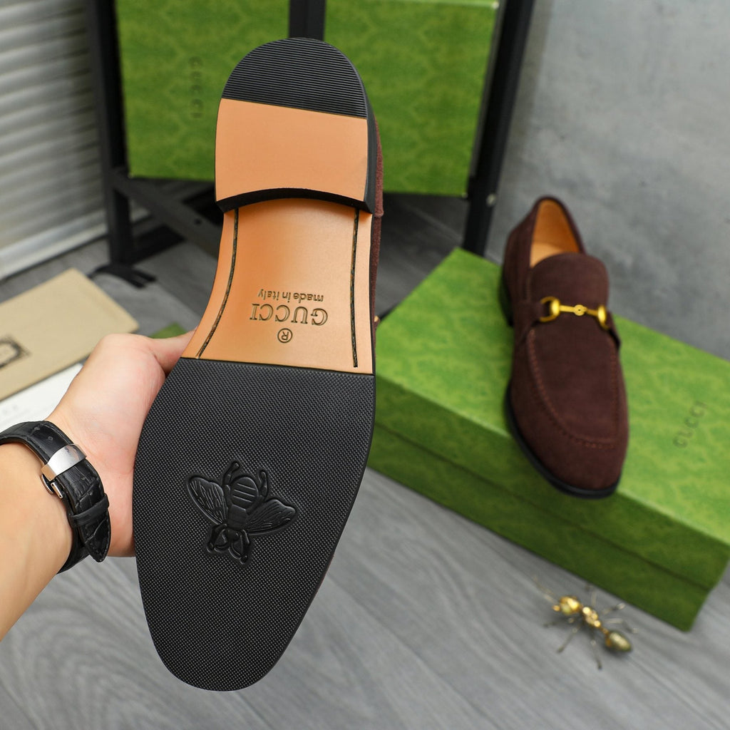 Gucci Dark Brown Horsebit Loafers