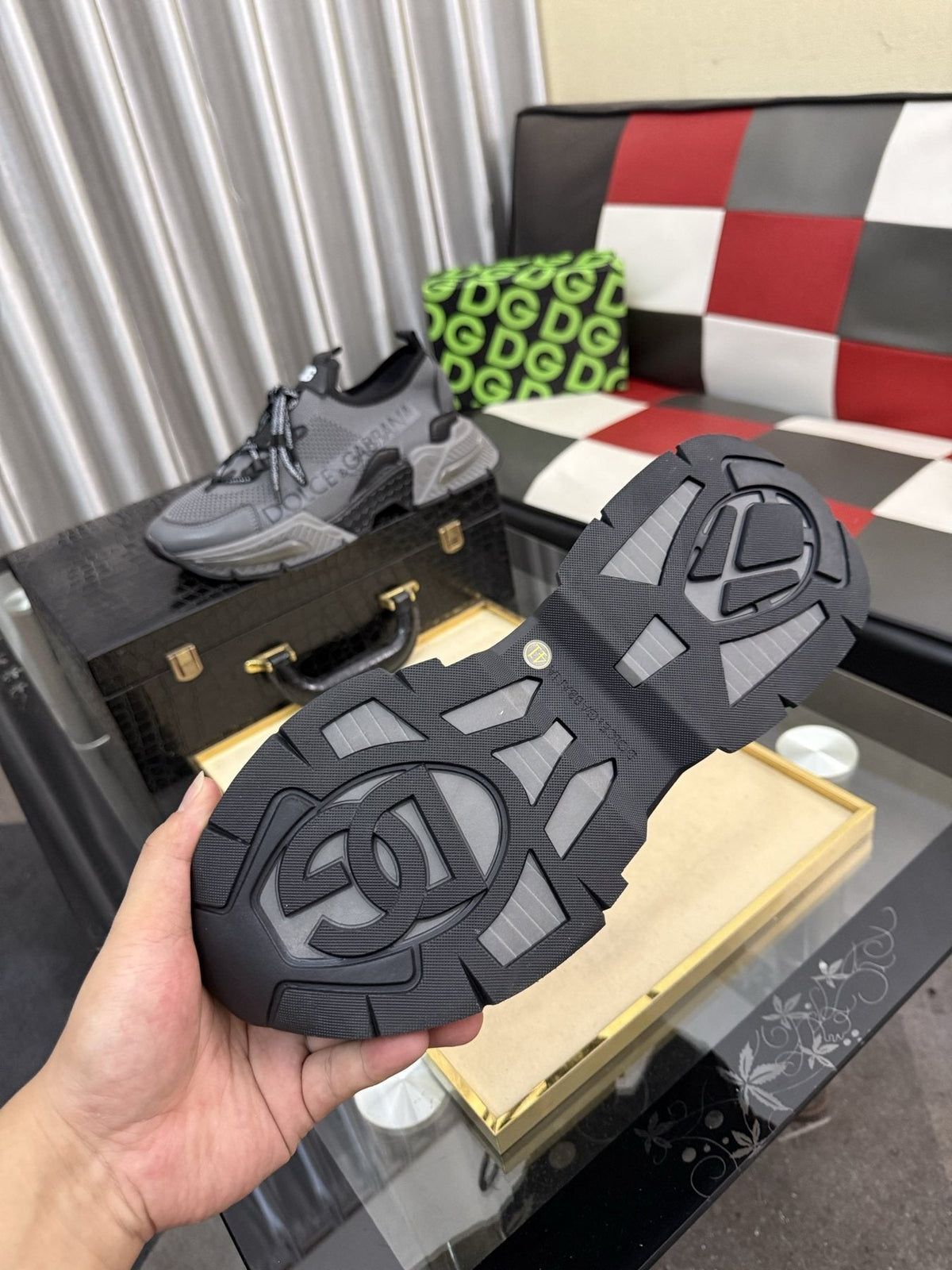 Dolce & Gabbana Gray and Black Chunky Sneakers