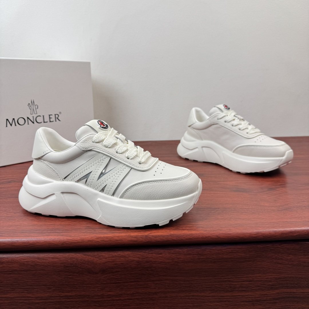 Moncler White Chunky Sole Sneakers