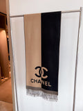 Chanel Color-Block Fringed Scarf