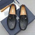 Dior Black Embossed Slip-On Loafers