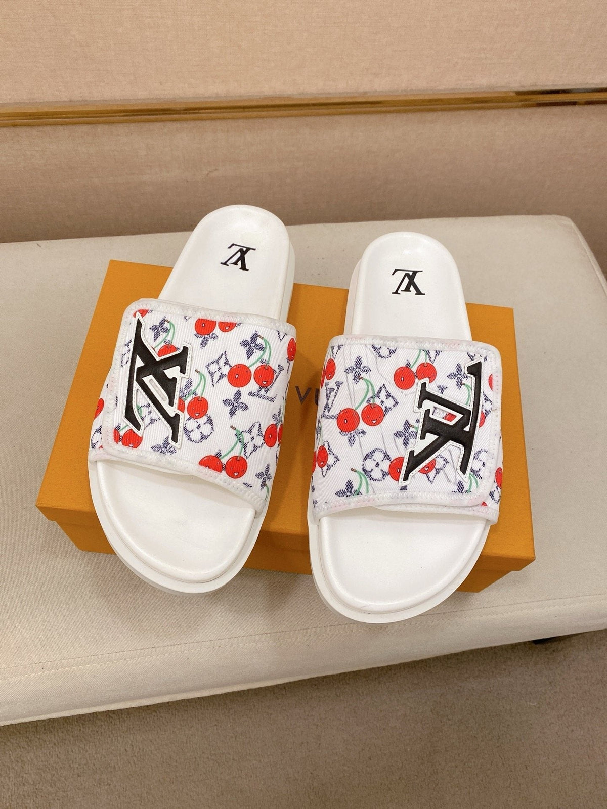 Louis Vuitton Graphic Print Slide Sandals