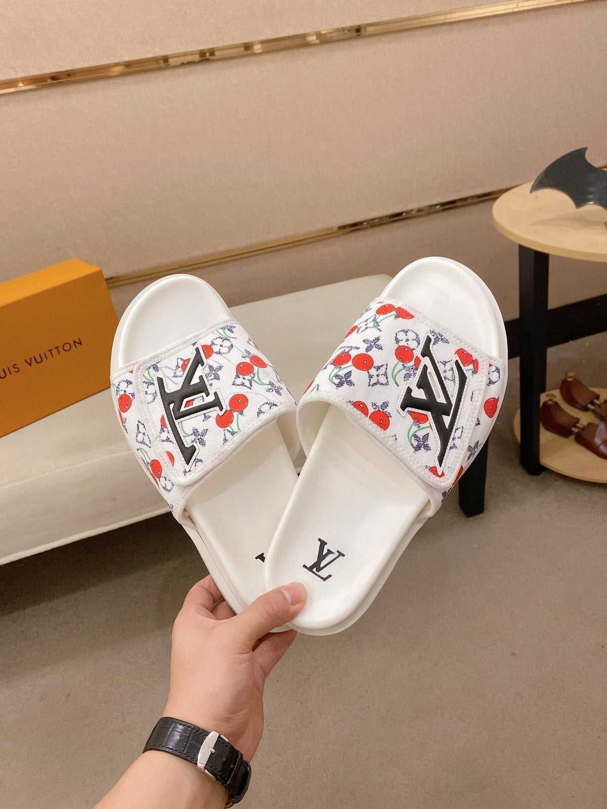 Louis Vuitton Graphic Print Slide Sandals