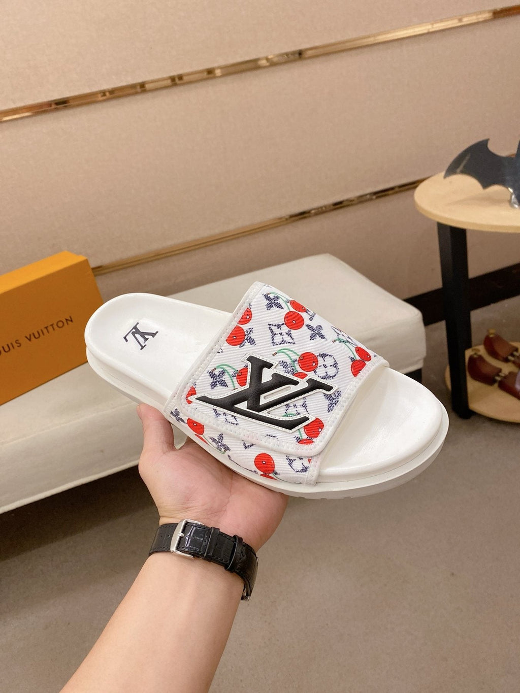 Louis Vuitton Graphic Print Slide Sandals