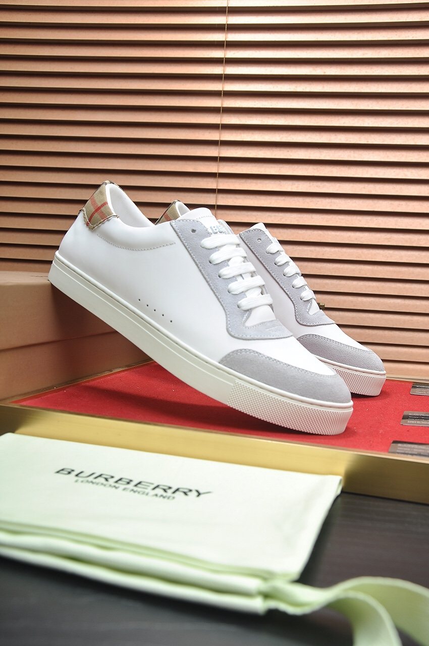 Burberry Check Heel Tab Low-Top Sneakers