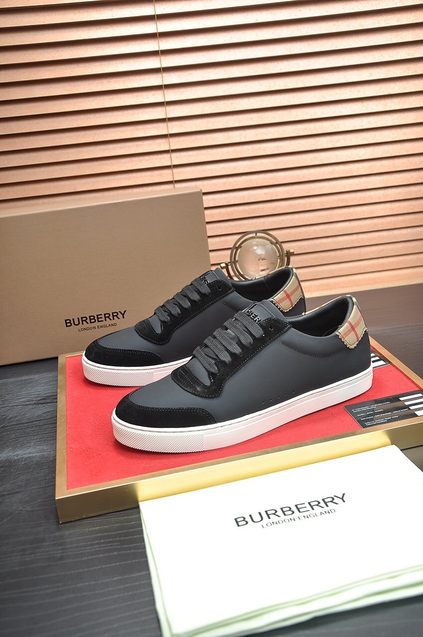 Burberry Check Heel Tab Low-Top Sneakers