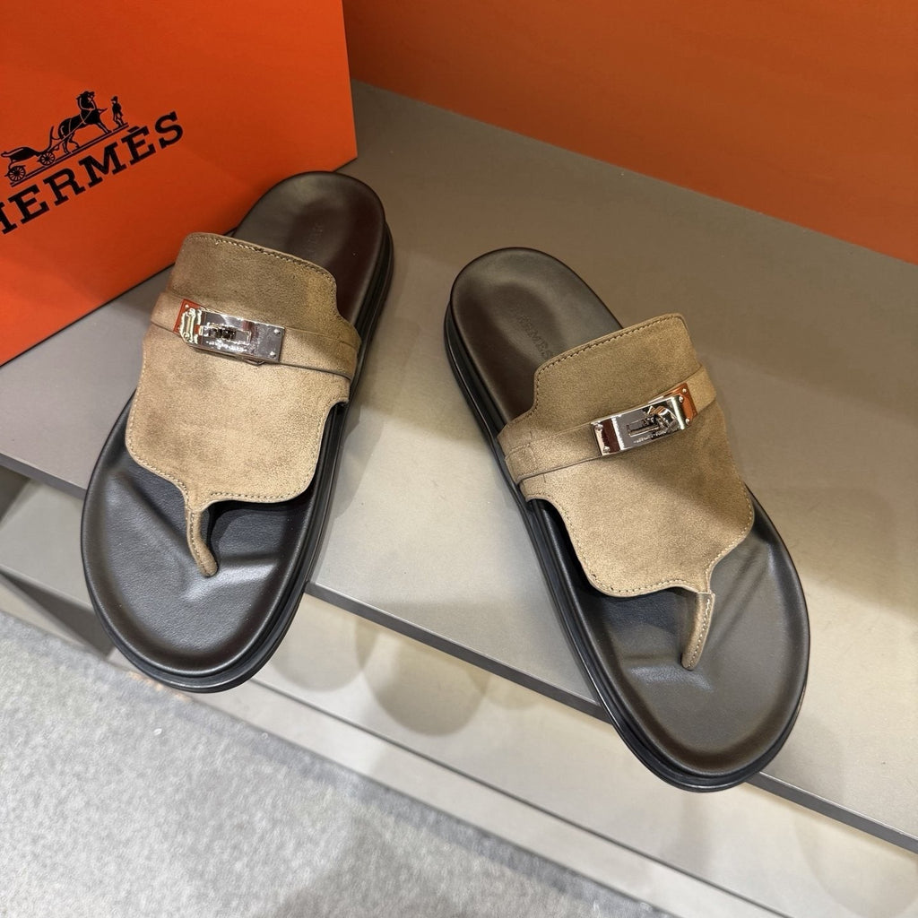 Hermès Metal-Hardware Thong Sandals