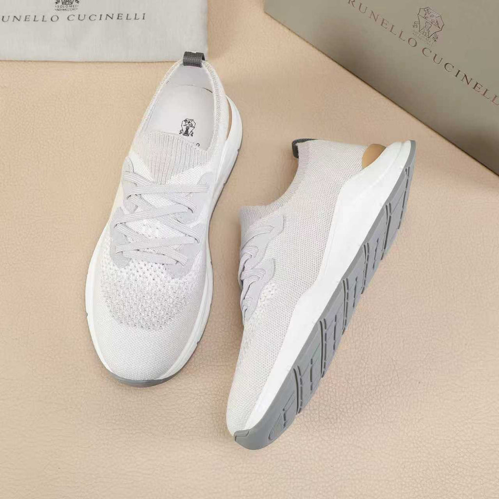 Brunello Cucinelli Knit Lace-Up Sneakers