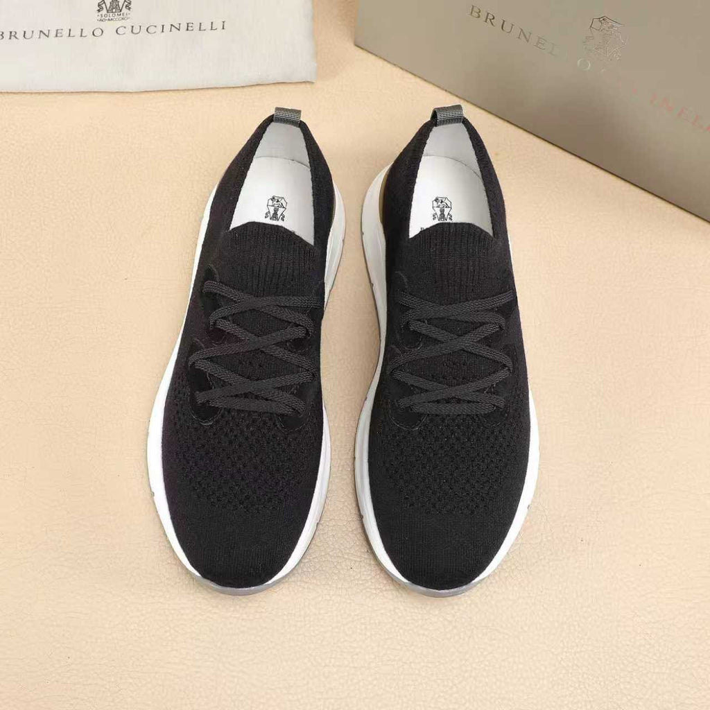 Brunello Cucinelli Knit Lace-Up Sneakers